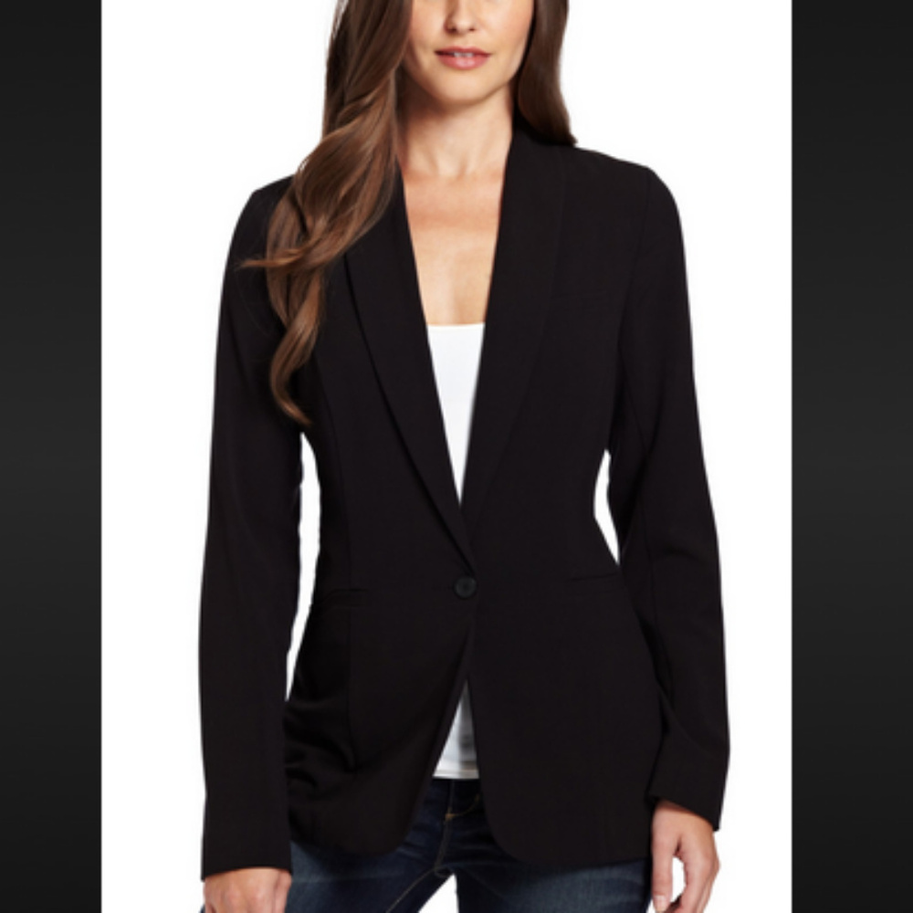 Women's Black Single-Button Blazer Jacket